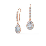 1.0 TCW Pear Cut Moissanite Halo Drop Earrings in Gold 5