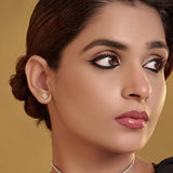 2.0 TCW Emerald Cut Moissanite Stud Earrings in Gold 5
