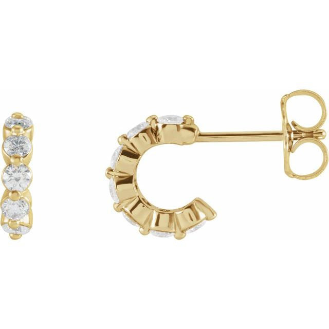 Stunning 0.50 TCW Round Cut Moissanite Huggies Earrings In Gold 1