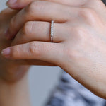 Stunning 0.2 TCW Round Moissanite Stones Half Eternity Wedding Bands 2