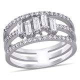 Round Cut Cubic Zirconia in 925 Sterling Silver Wedding Bands 12
