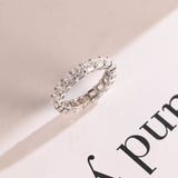 Stunning 0.5 TCW Asscher Moissanite Stones Full Eternity Wedding Band 1