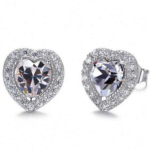 Round Cut Cubic Zirconia in 925 Sterling Silver Earrings