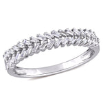 Round Cut Cubic Zirconia in 925 Sterling Silver Wedding Bands 1