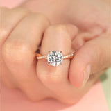 Stunning 1.0 CT Round Moissanite Engagement Ring with Pave Design 2