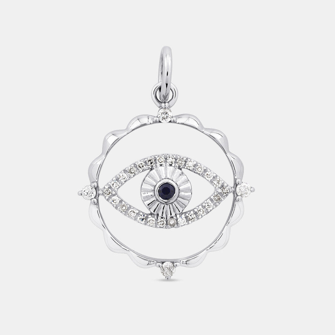 Round Cut Cubic Zirconia in 925 Sterling Silver Necklace 1