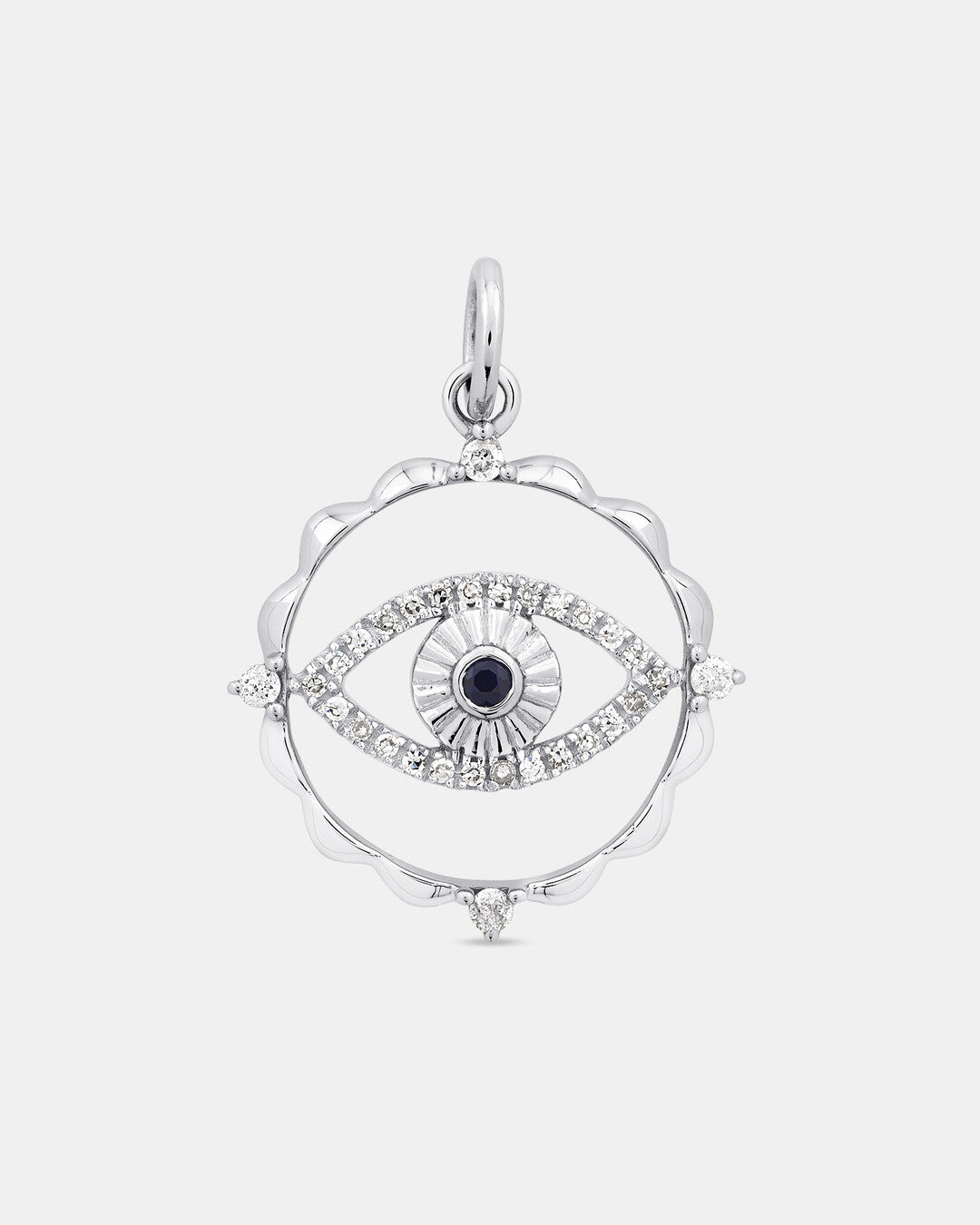 Round Cut Cubic Zirconia in 925 Sterling Silver Necklace 1