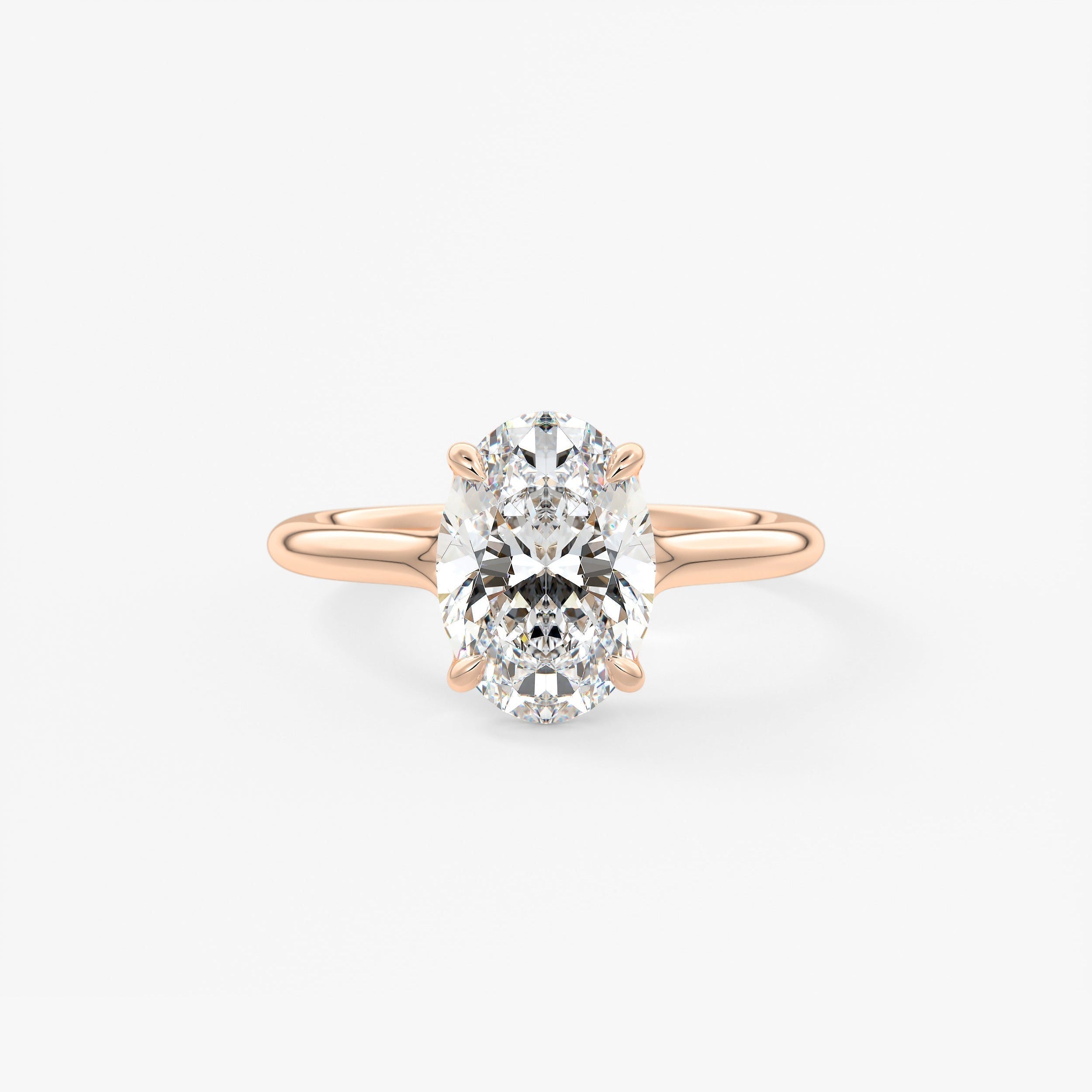 Oval Split Shank Lab Grown Diamond Engagement Ring