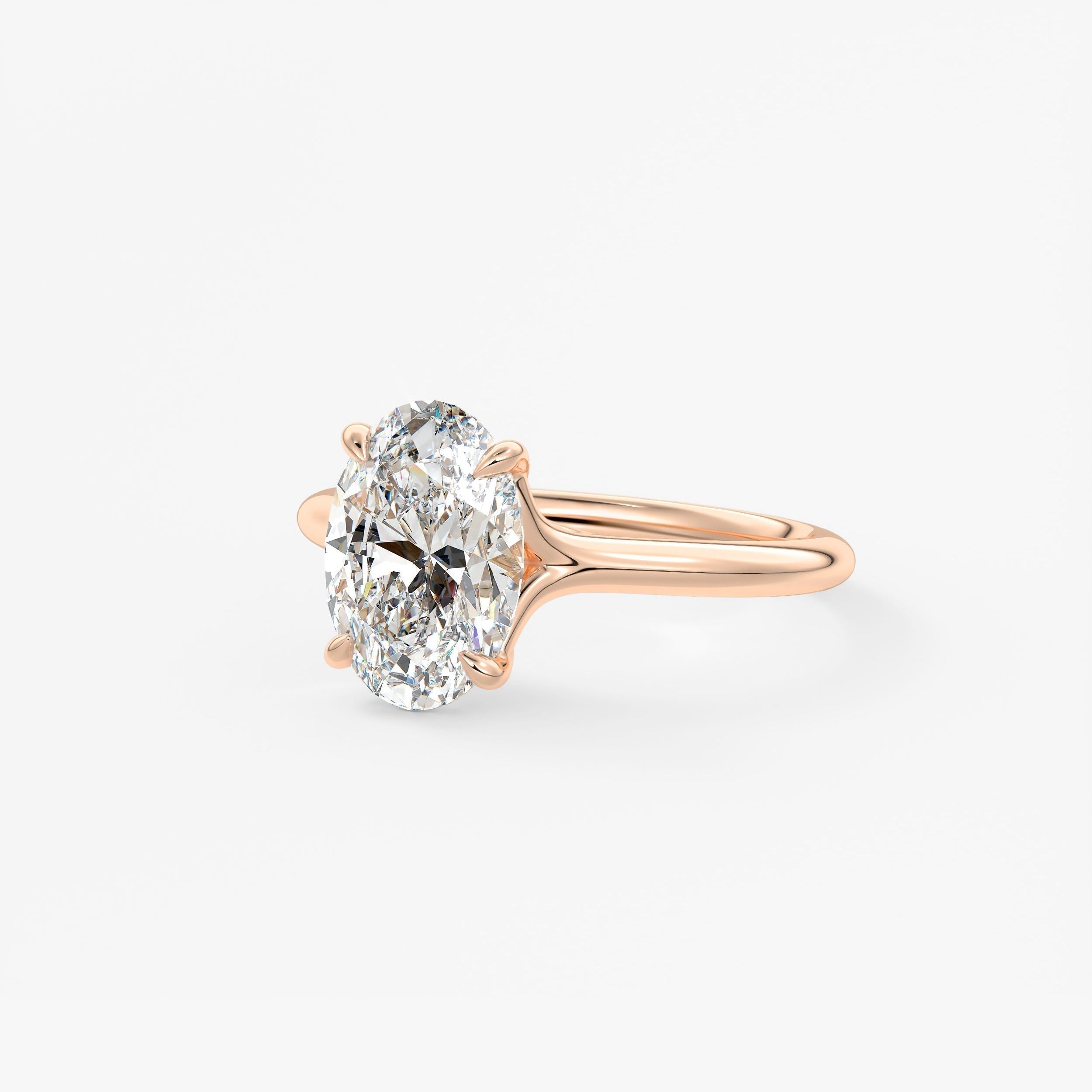 Oval Split Shank Lab Grown Diamond Engagement Ring