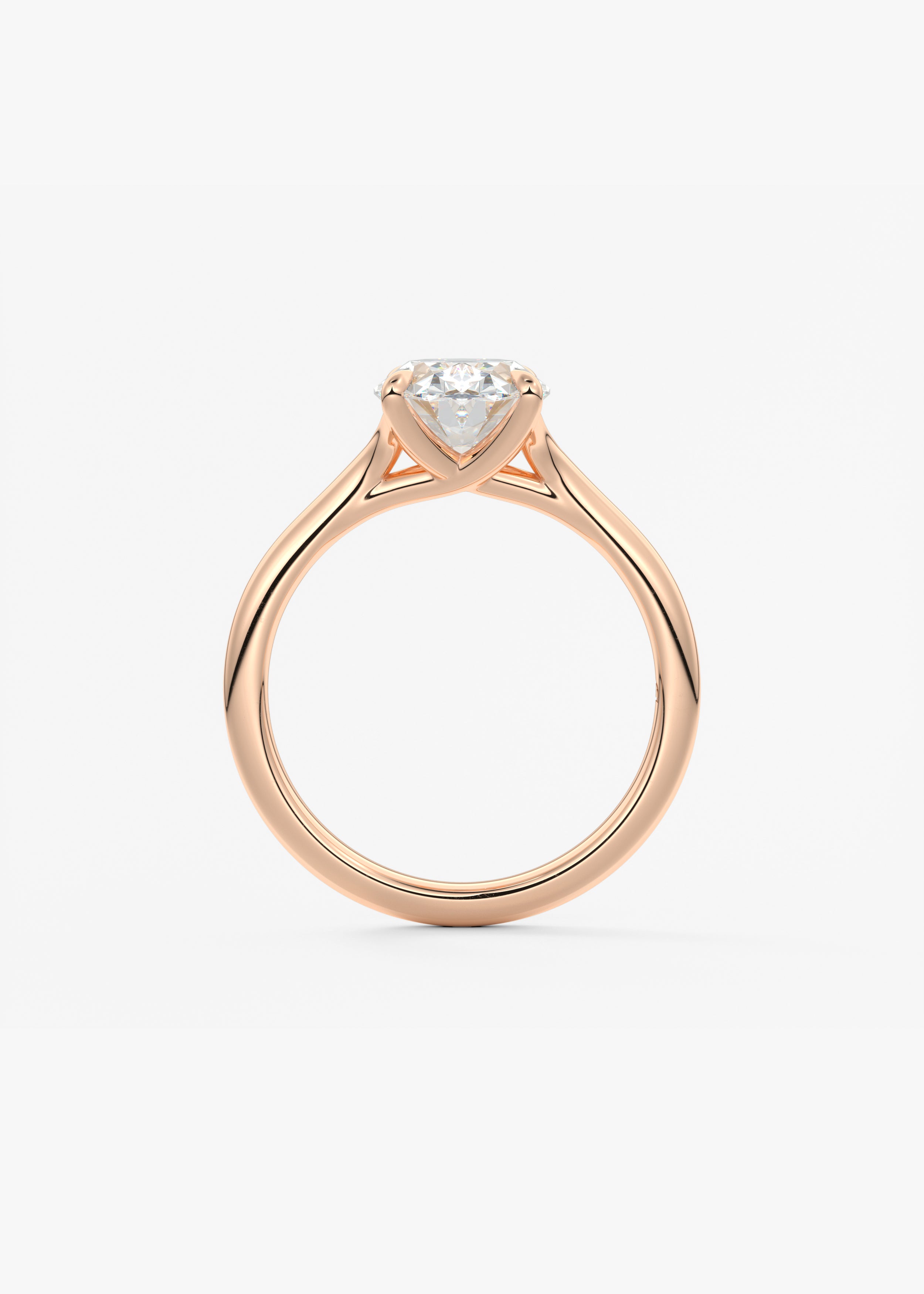 Oval Split Shank Lab Grown Diamond Engagement Ring