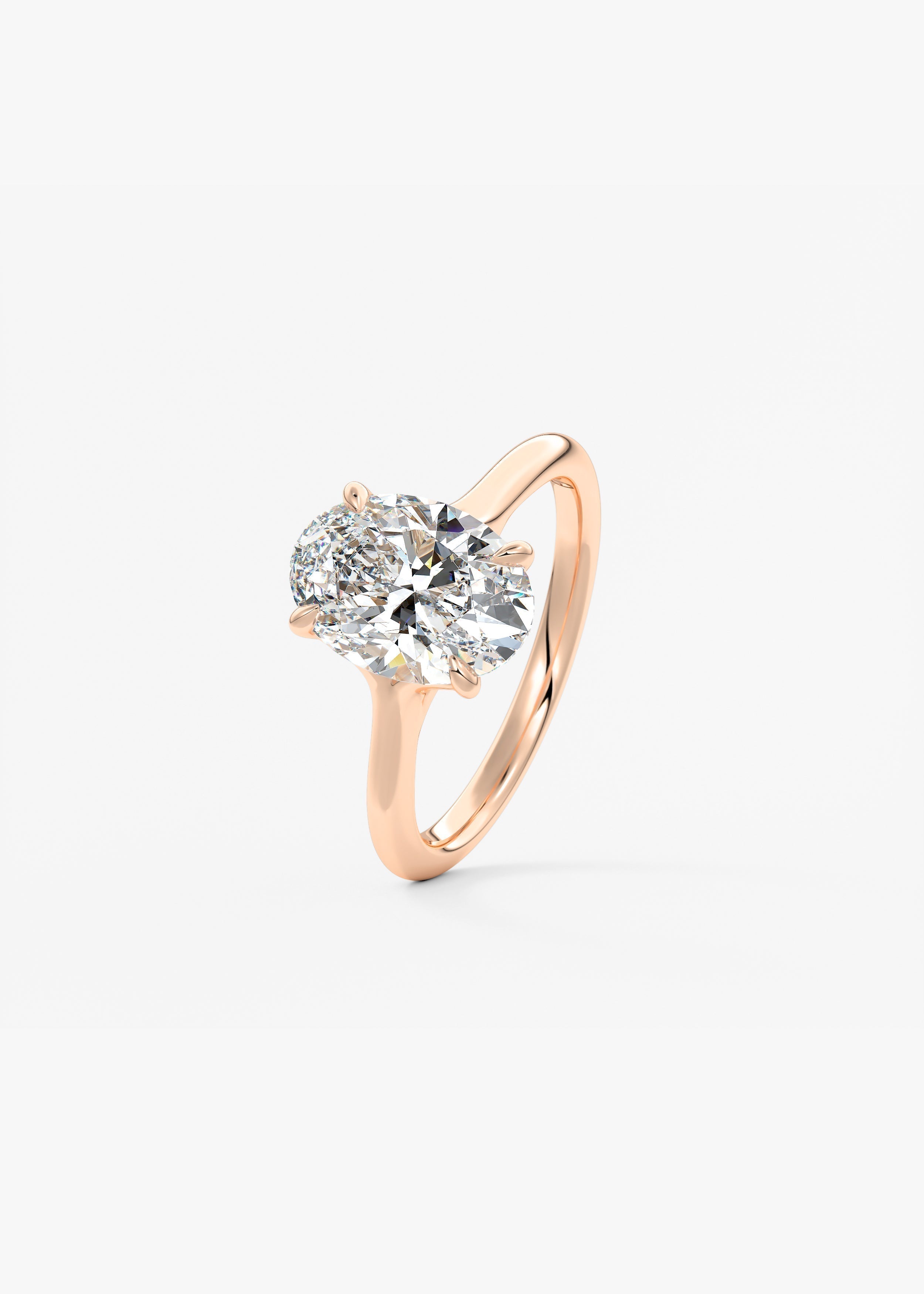 Oval Split Shank Lab Grown Diamond Engagement Ring
