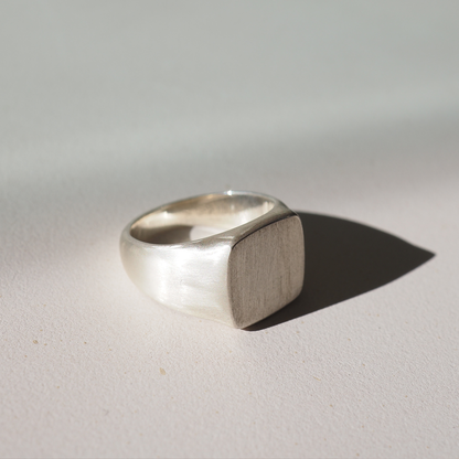 Stunning Men's Square Signet Wedding Bands 3