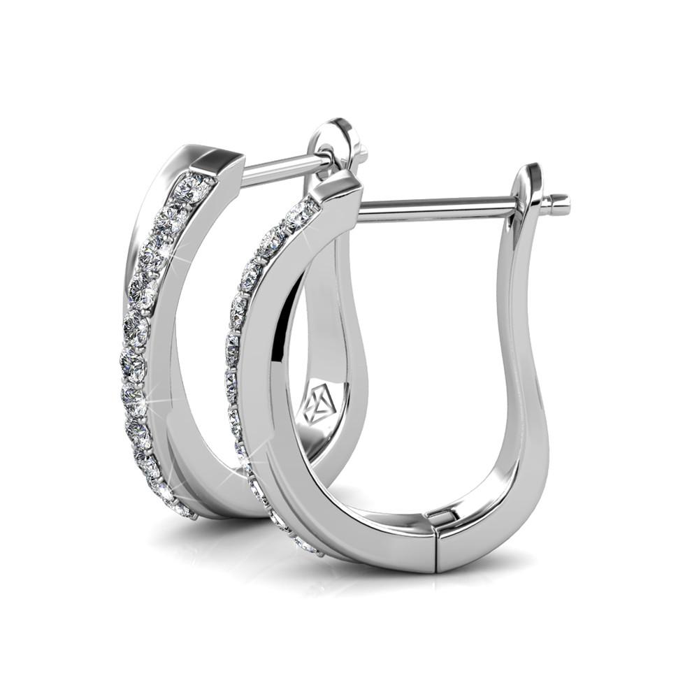 Round Cut Cubic Zirconia in 925 Sterling Silver Earrings 2
