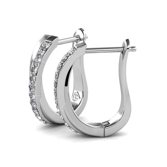 Round Cut Cubic Zirconia in 925 Sterling Silver Earrings 2