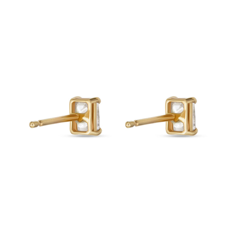 Stunning 2.0 CT Emerald Shape Moissanite Stud Earrings in Gold 5