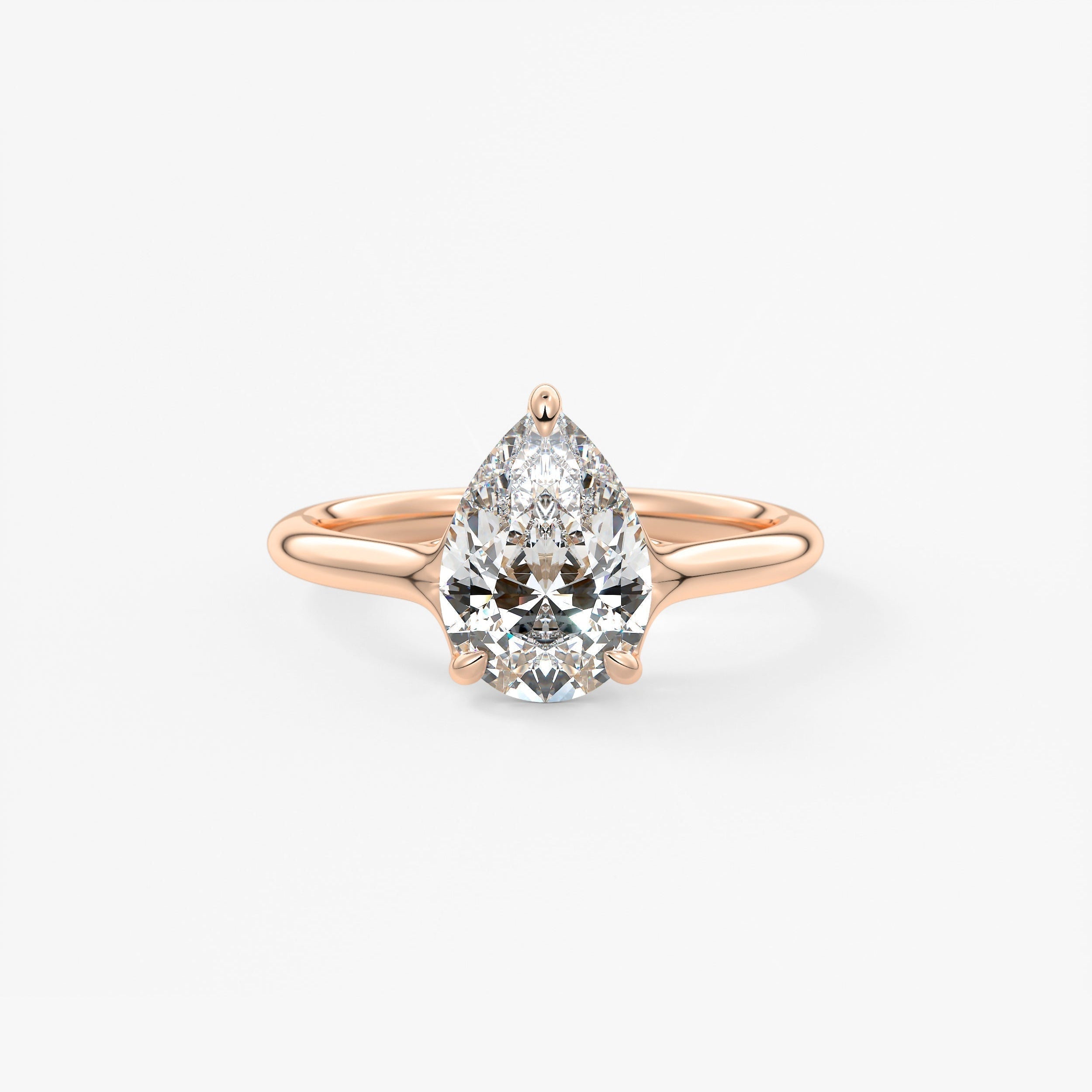 Pear Split Shank Lab Grown Diamond Engagement Ring
