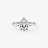 Pear Split Shank Lab Grown Diamond Engagement Ring