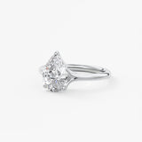 Pear Split Shank Lab Grown Diamond Engagement Ring