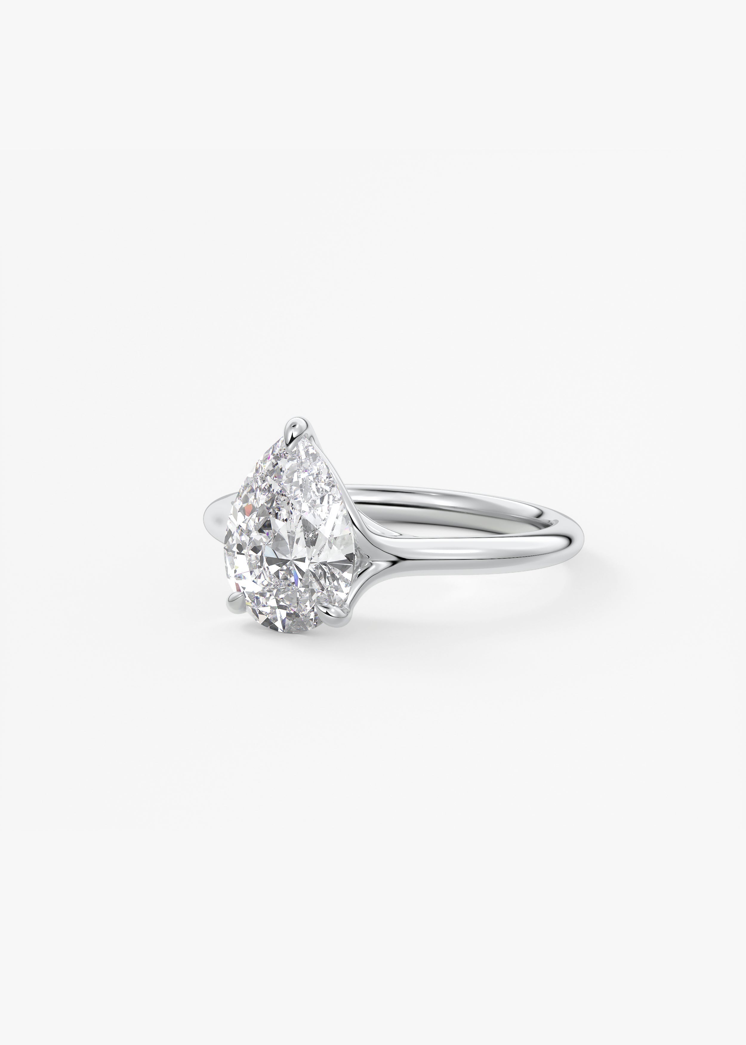 Pear Split Shank Lab Grown Diamond Engagement Ring