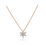 0.70 TCW Round Moissanite Diamond Floral Pendant Necklace in Solid Gold 4