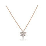 0.70 TCW Round Moissanite Diamond Floral Pendant Necklace in Solid Gold 4