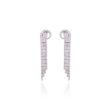 2.02 TCW Round Cut Moissanite Waterfall Danglers Earrings in Gold 4