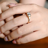 Stunning 1.0 - 2.0 CT Emerald Moissanite Engagement Ring with Three Stone Design 7