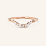 Stunning 0.2 TCW Round Moissanite Stones Curved Wedding Bands 4