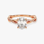 Stunning 1.0-2.0 CT Oval Moissanite Engagement Ring with Twisted Pave Design 5