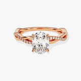 Stunning 1.0-2.0 CT Oval Moissanite Engagement Ring with Twisted Pave Design 5