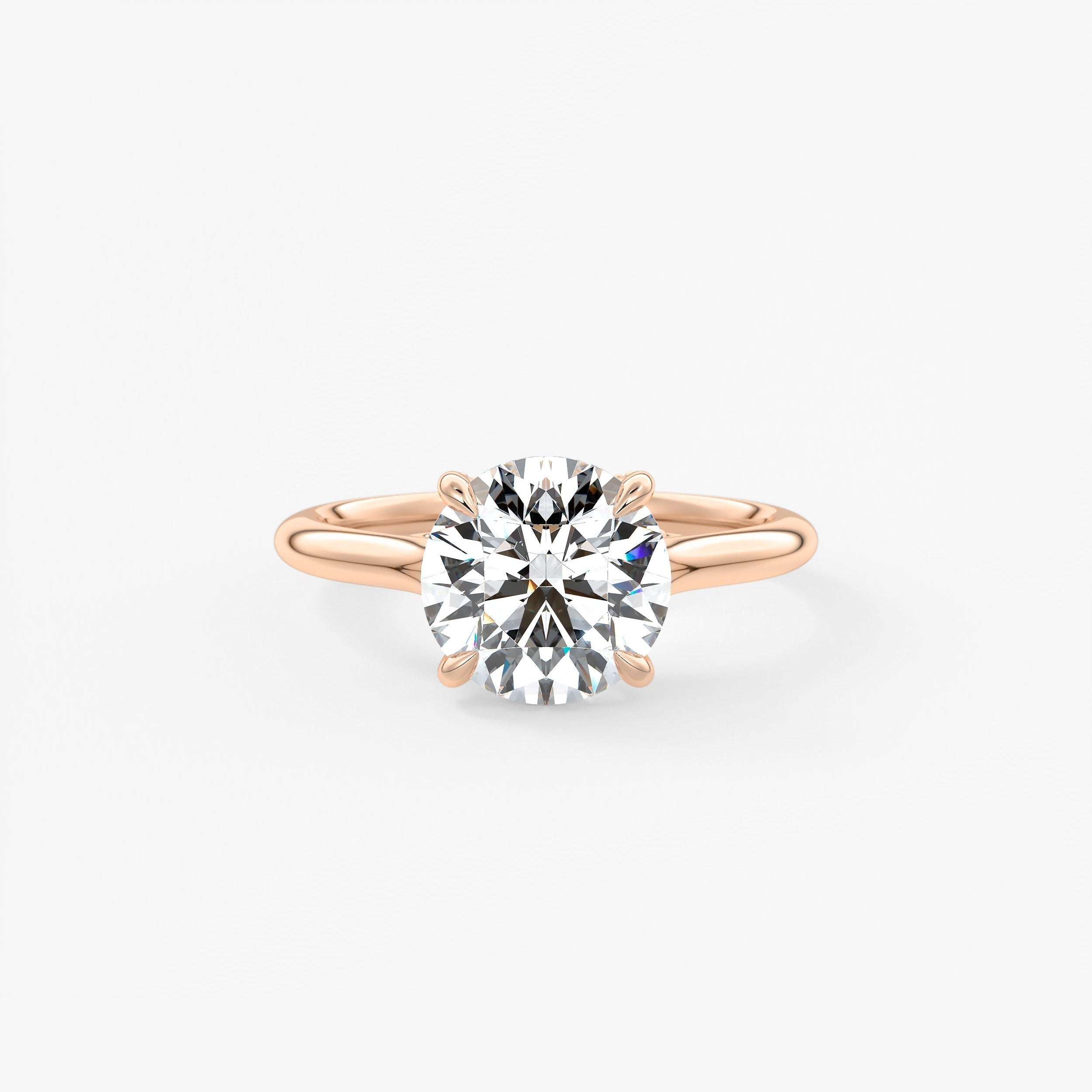 Round Hidden Halo Lab Grown Diamond Engagement Ring