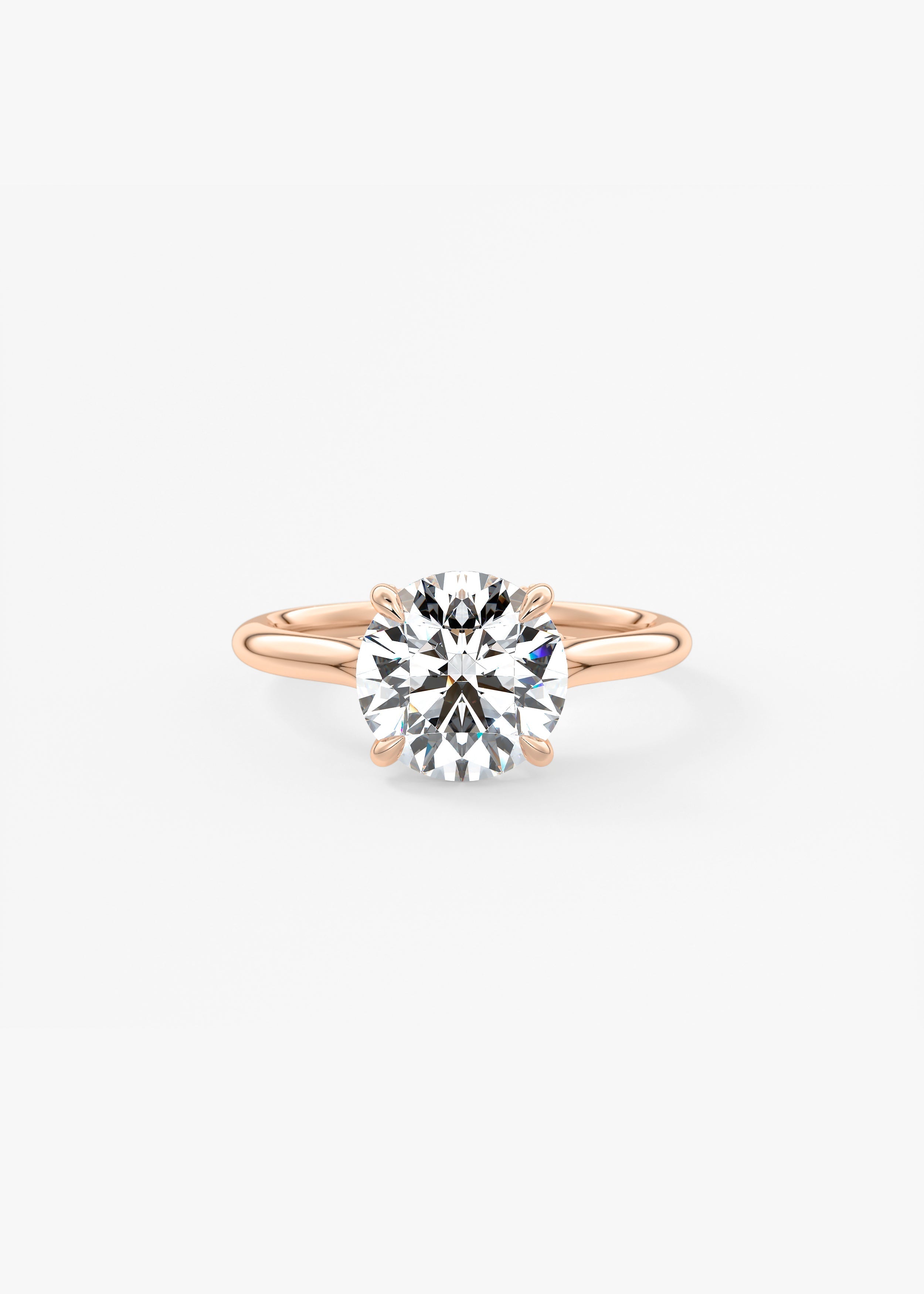 Round Hidden Halo Lab Grown Diamond Engagement Ring