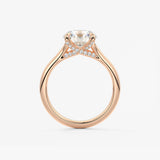 Round Hidden Halo Lab Grown Diamond Engagement Ring