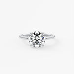 Round Hidden Halo Lab Grown Diamond Engagement Ring