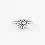 Round Hidden Halo Lab Grown Diamond Engagement Ring