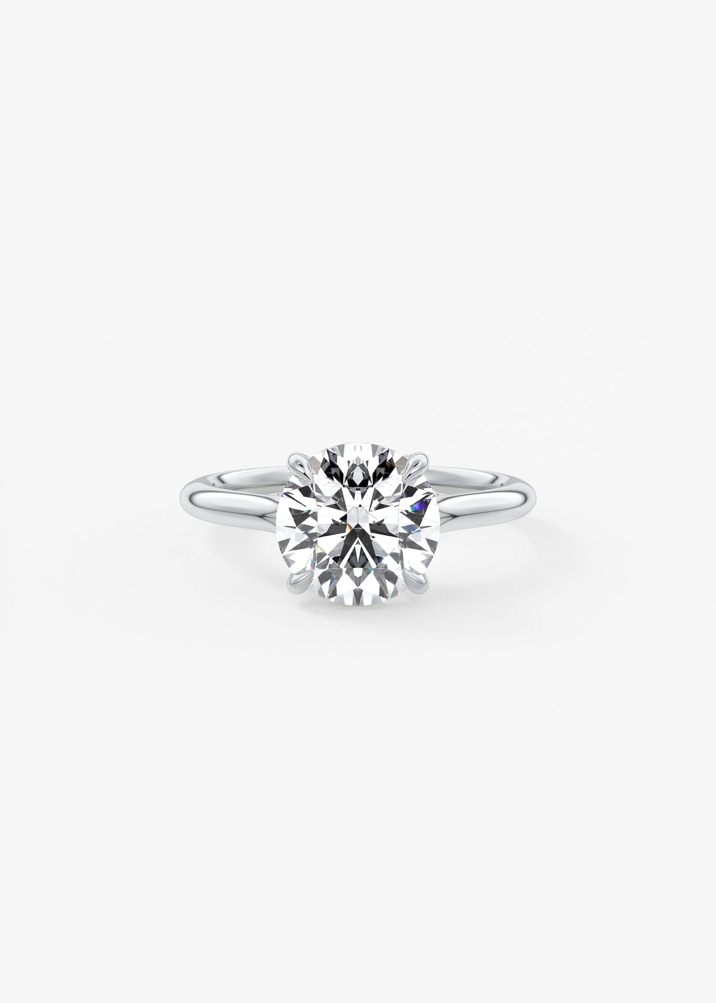 Round Hidden Halo Lab Grown Diamond Engagement Ring