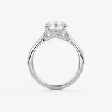 Round Hidden Halo Lab Grown Diamond Engagement Ring