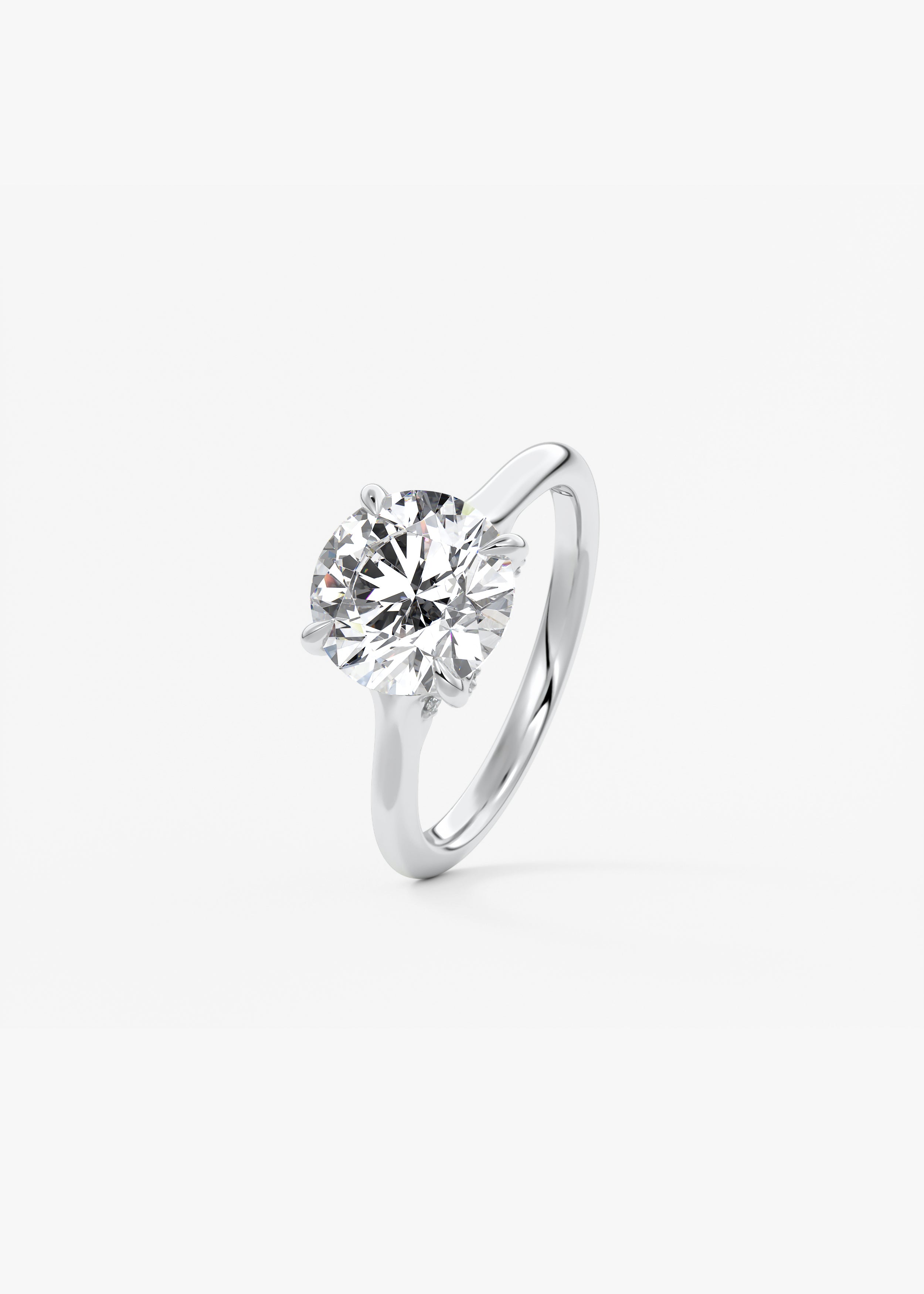 Round Hidden Halo Lab Grown Diamond Engagement Ring