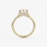 Round Hidden Halo Lab Grown Diamond Engagement Ring