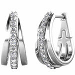 Round Cut Cubic Zirconia in 925 Sterling Silver Earrings 1