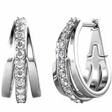 Round Cut Cubic Zirconia in 925 Sterling Silver Earrings 1