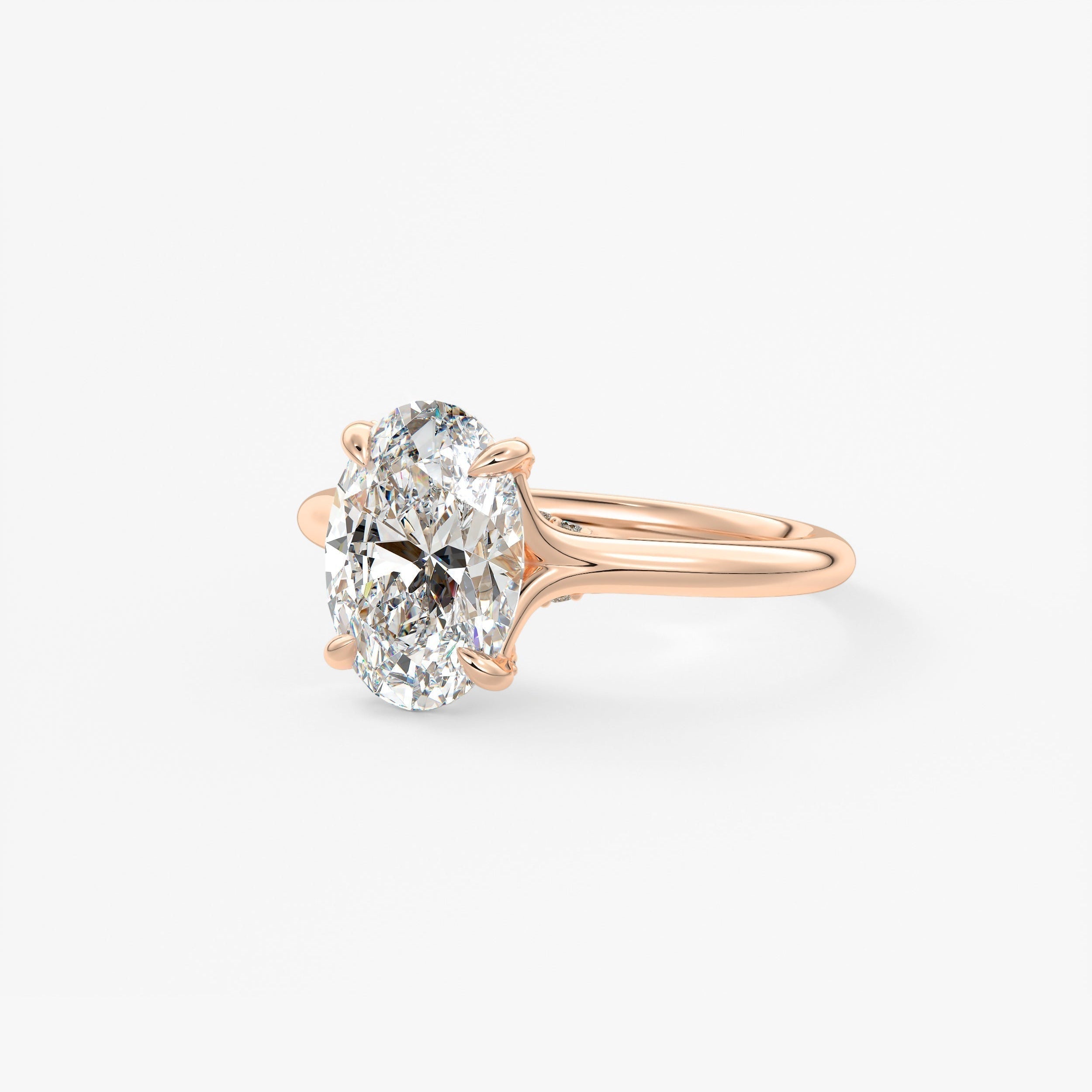 Oval Hidden Halo Lab Grown Diamond Engagement Ring