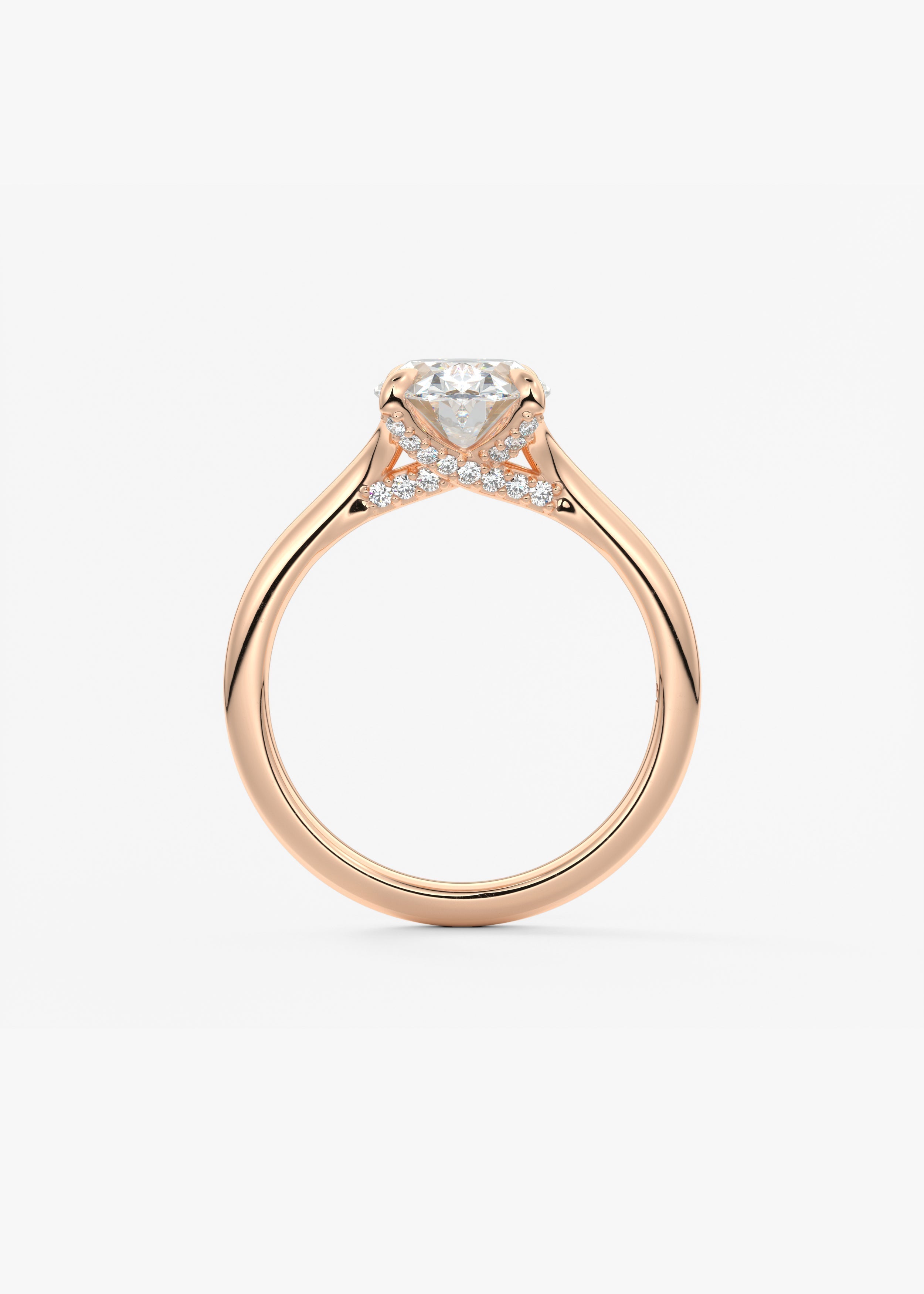 Oval Hidden Halo Lab Grown Diamond Engagement Ring