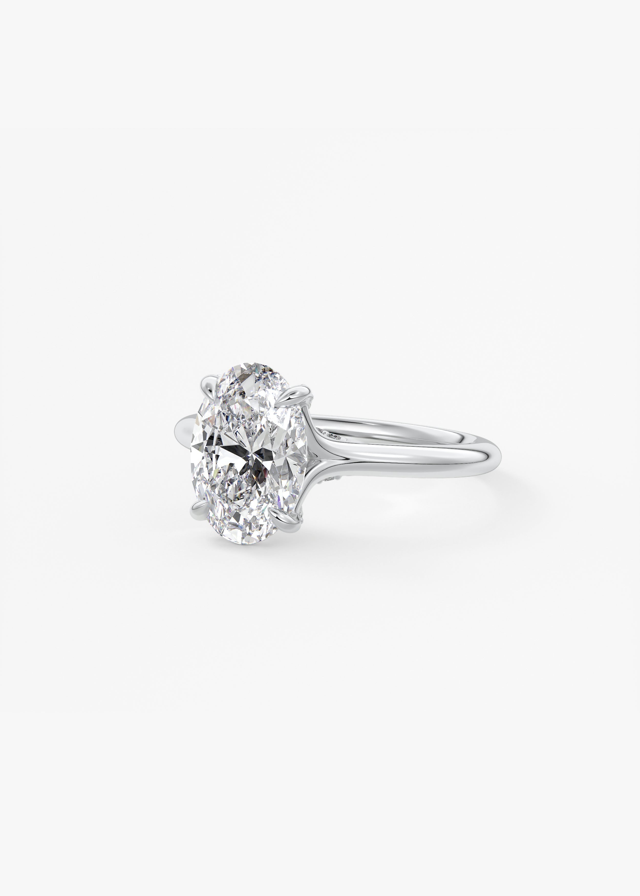 Oval Hidden Halo Lab Grown Diamond Engagement Ring