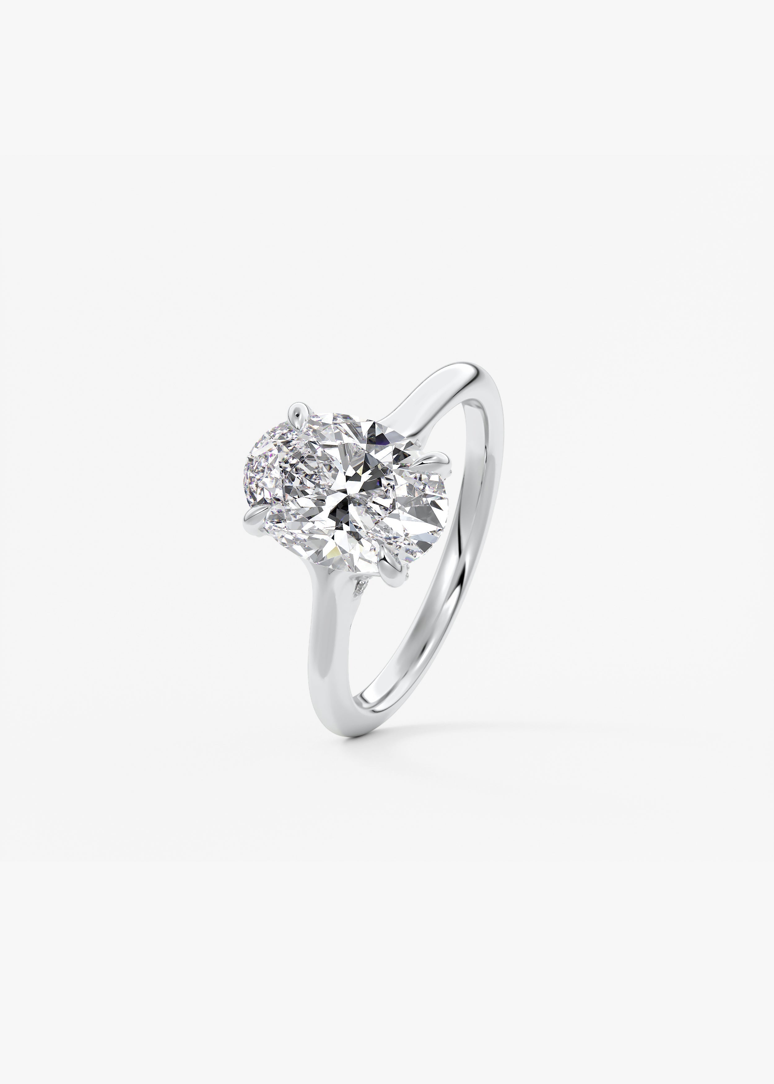 Oval Hidden Halo Lab Grown Diamond Engagement Ring