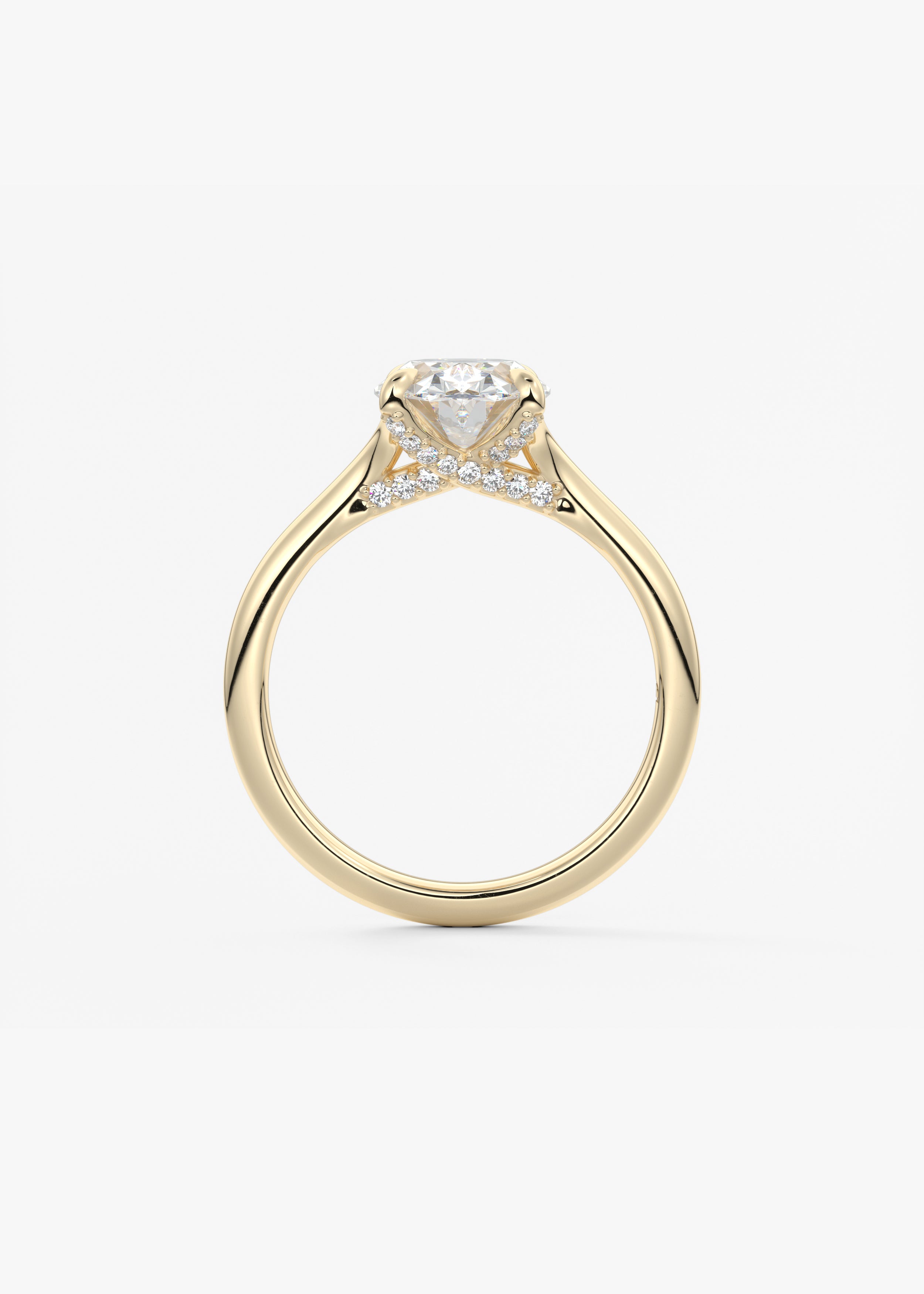 Oval Hidden Halo Lab Grown Diamond Engagement Ring