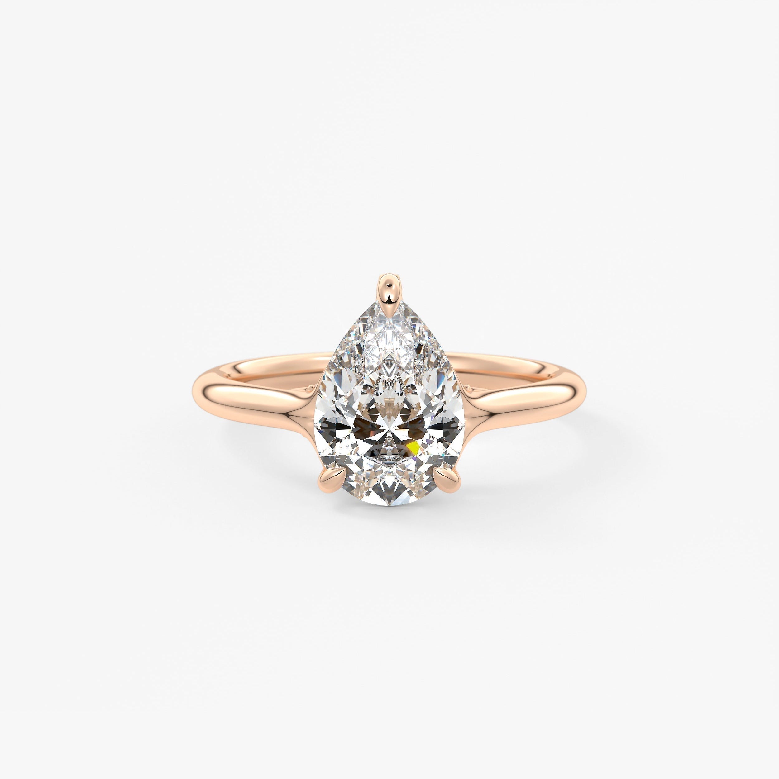 Pear Hidden Halo Lab Grown Diamond Engagement Ring