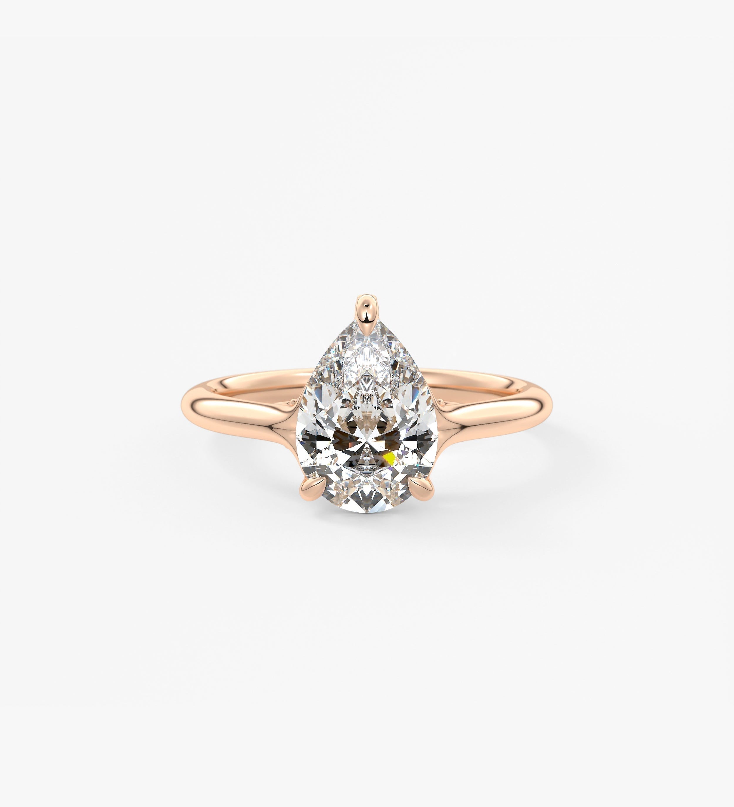 Pear Hidden Halo Lab Grown Diamond Engagement Ring