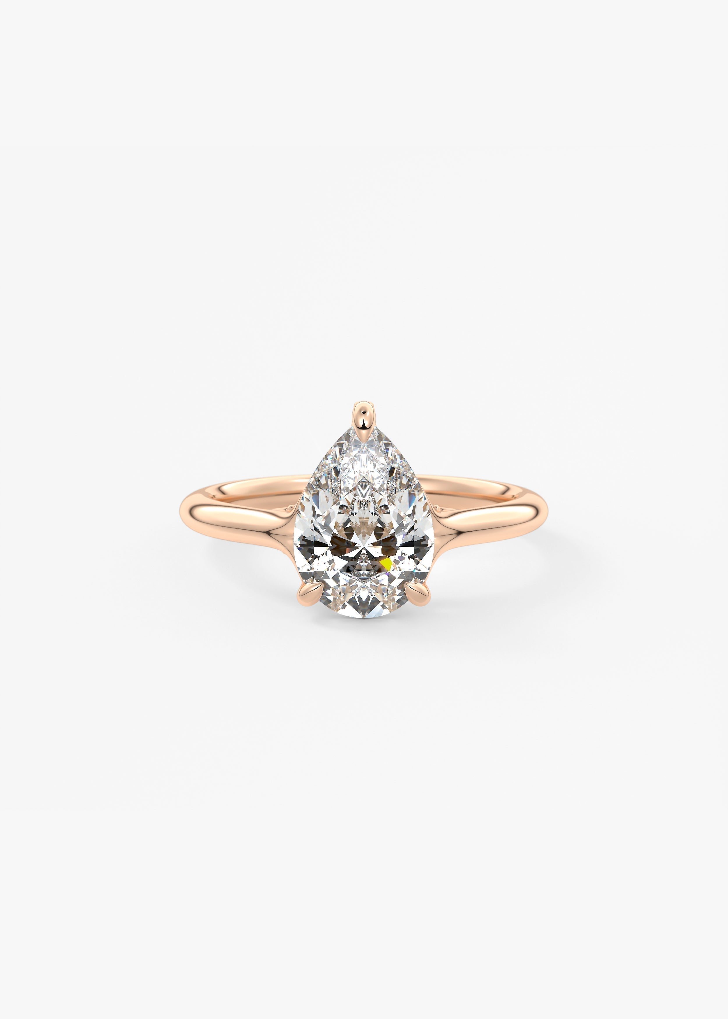 Pear Hidden Halo Lab Grown Diamond Engagement Ring