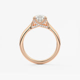 Pear Hidden Halo Lab Grown Diamond Engagement Ring
